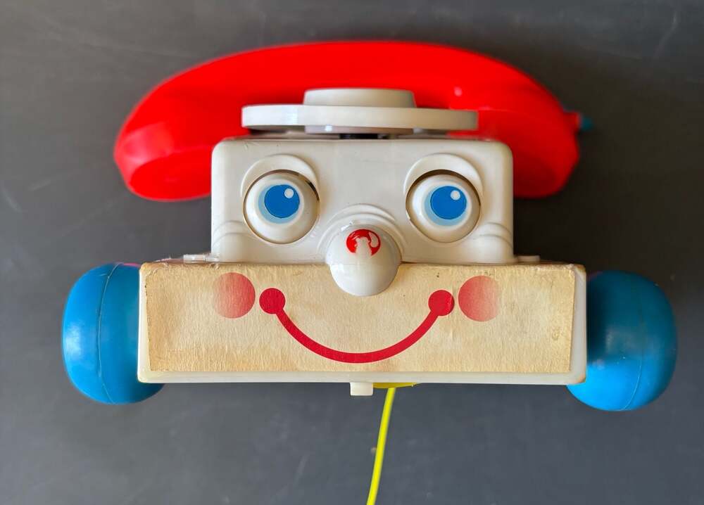 Fisher-Price Vintage Chatter Telephone Pull Toy with Moving Eyes